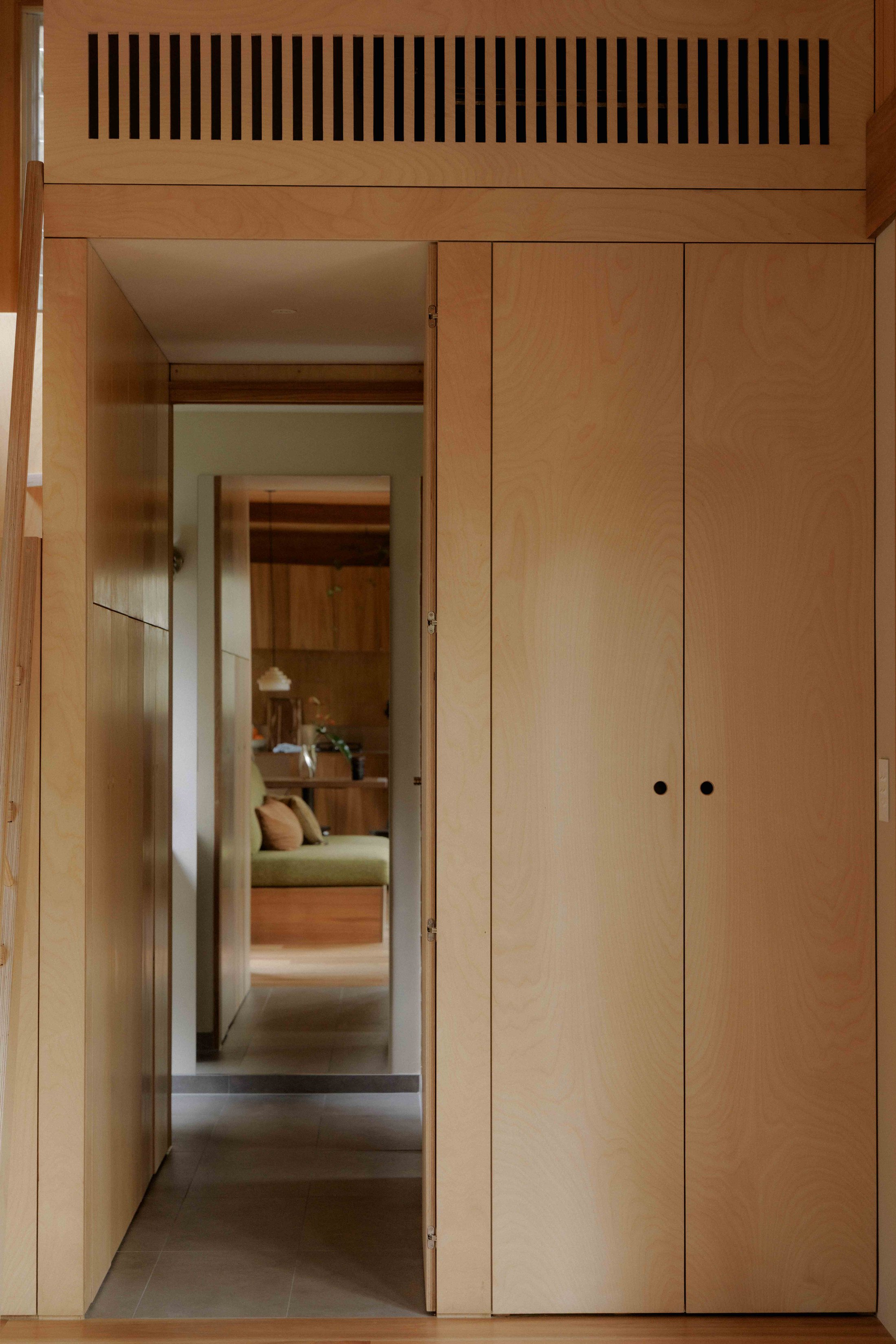 Full height birch ply wardrobe doors
